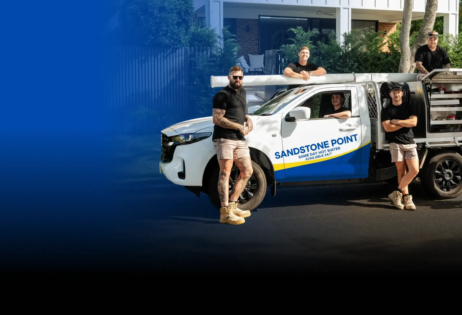 Sandstone Point Same Day Hot Water team with the ute